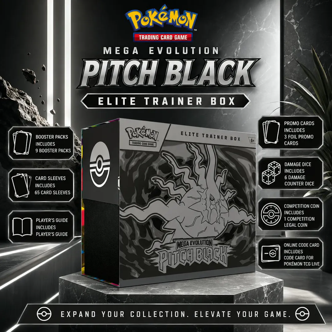 NEW POKÉMON MEGA EVOLUTION PITCH BLACK ELITE TRAINER BOX