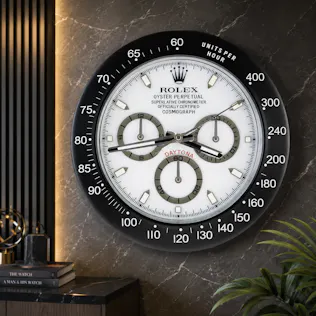 ROLEX STYLE COSMOGRAPH DAYTONA 'PANDA' WALL CLOCK