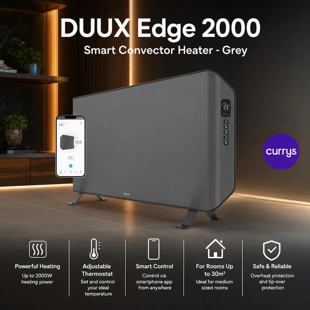 DUUX Edge 2000 DXCH24UK Smart Convector Heater - Grey
