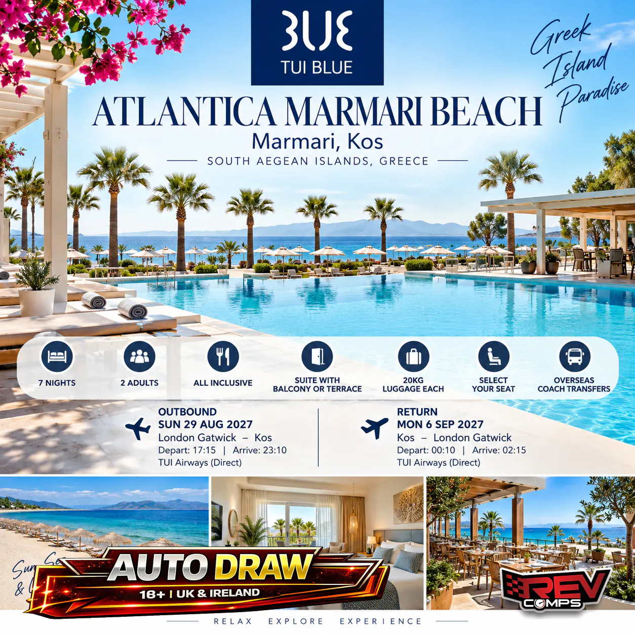TUI 7 NIGHTS ALL INC ATLANTICA MARMARI BEACH IN MARMARI, KOS, GREECE