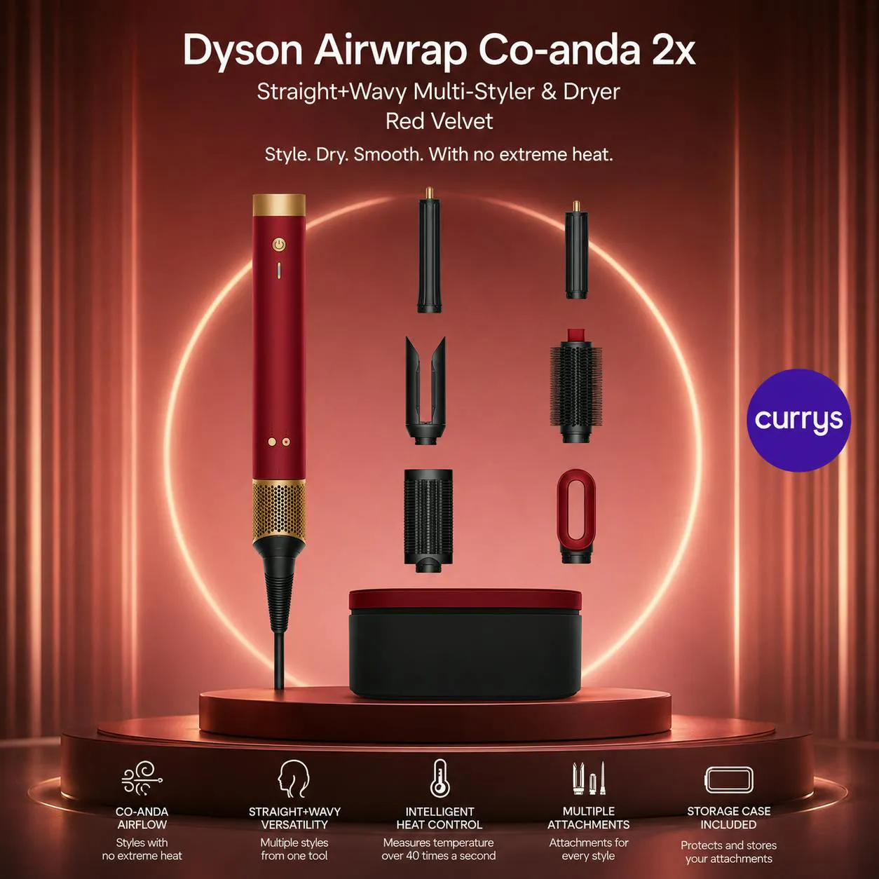 DYSON AIRWRAP CO-ANDA 2X STRAIGHT + WAVY MULTI-STYLER & DRYER - RED VELVET