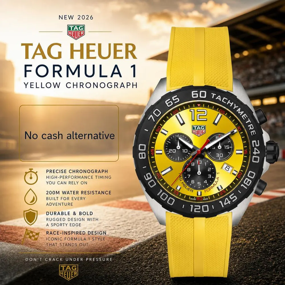 NEW TAG HEUER FORMULA 1 YELLOW CHRONOGRAPH WATCH