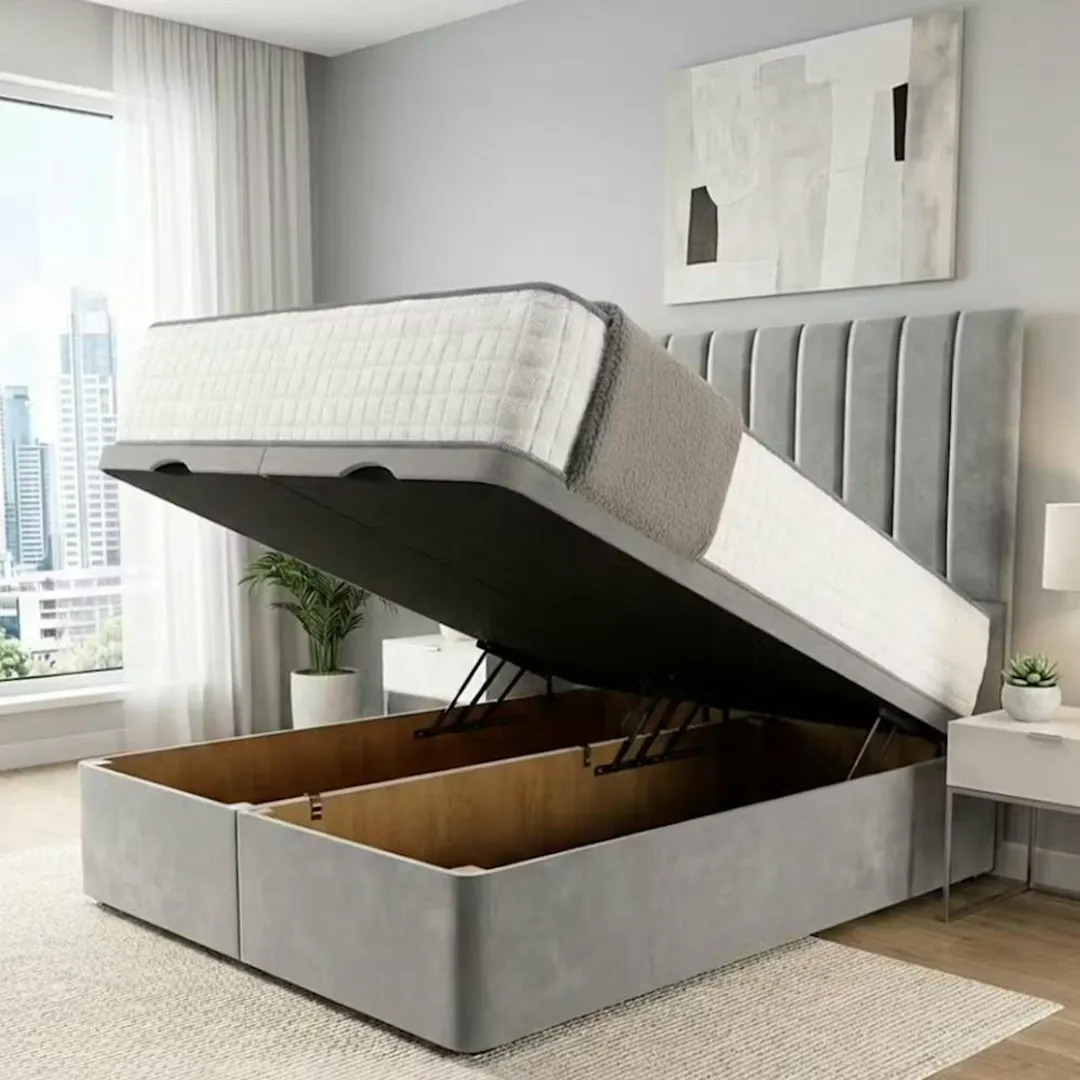 LUXURY OTTOMAN BED BUNDLE - FRAME, MATTRESS + CHOICE OF SIZE & FABRIC