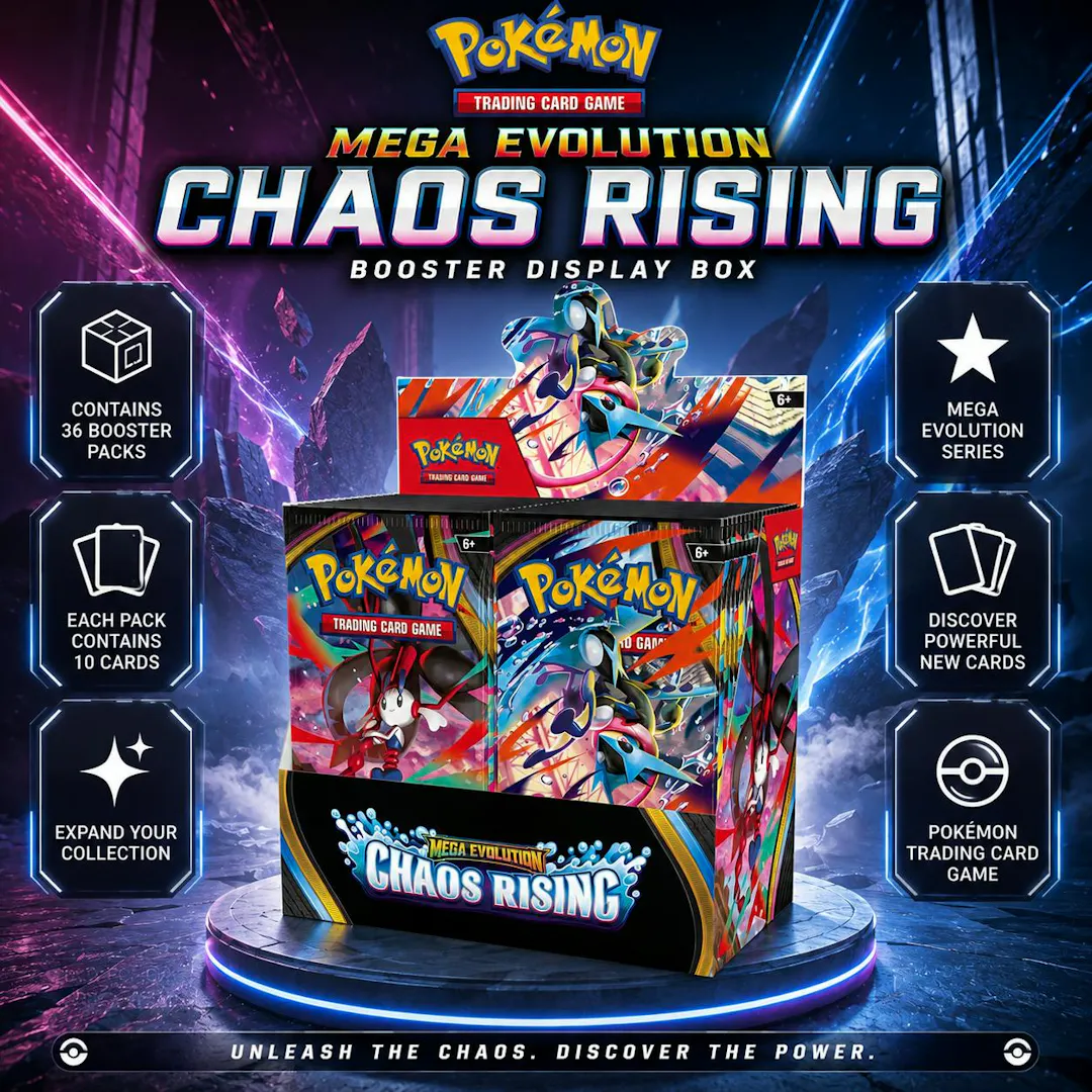 POKÉMON TCG: MEGA EVOLUTION-CHAOS RISING BOOSTER DISPLAY BOX (36 PACKS)