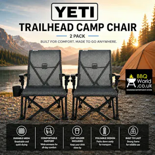 2 X CHARCOAL YETI TRAILHEAD CAMP CHAIRS + COVERS