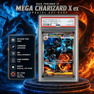 PSA 10 2025 POKEMON JP M2-INFERNO X #110 MEGA CHARIZARD X SAR