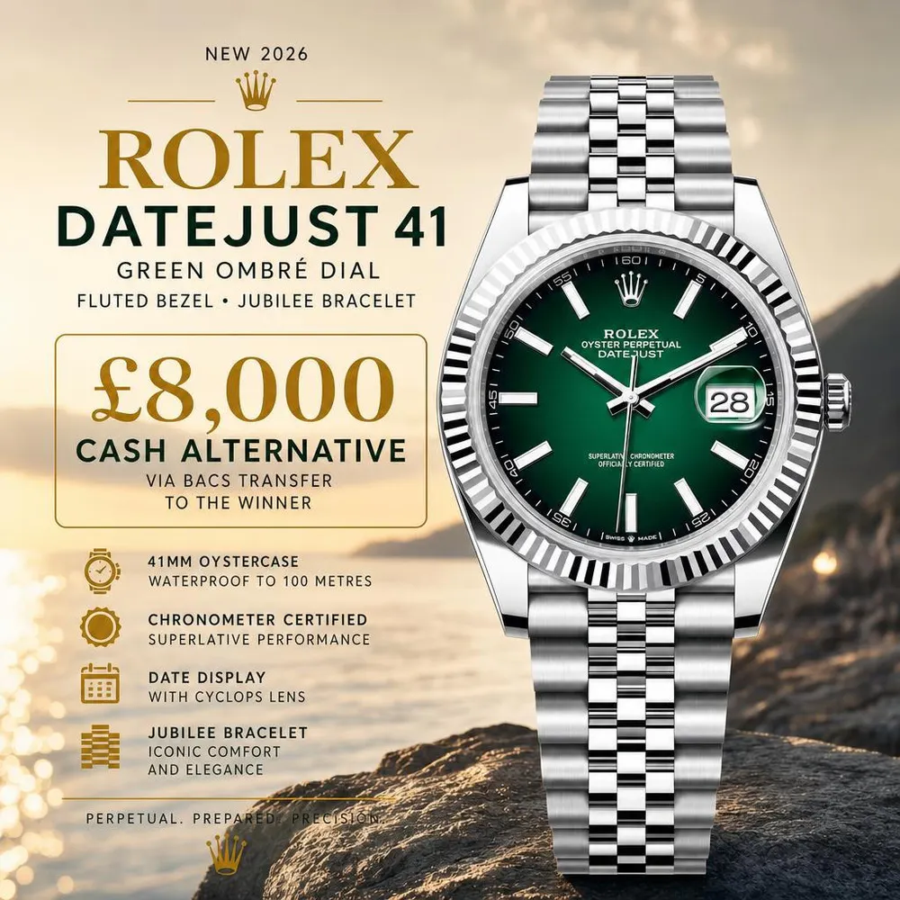 NEW 2026 ROLEX GREEN OMBRE DATEJUST 41 FLUTED JUBILEE OR £8,000