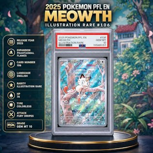 PSA 10 2025 POKEMON PFL EN-PHANTASMAL FLAMES #106 MEOWTH