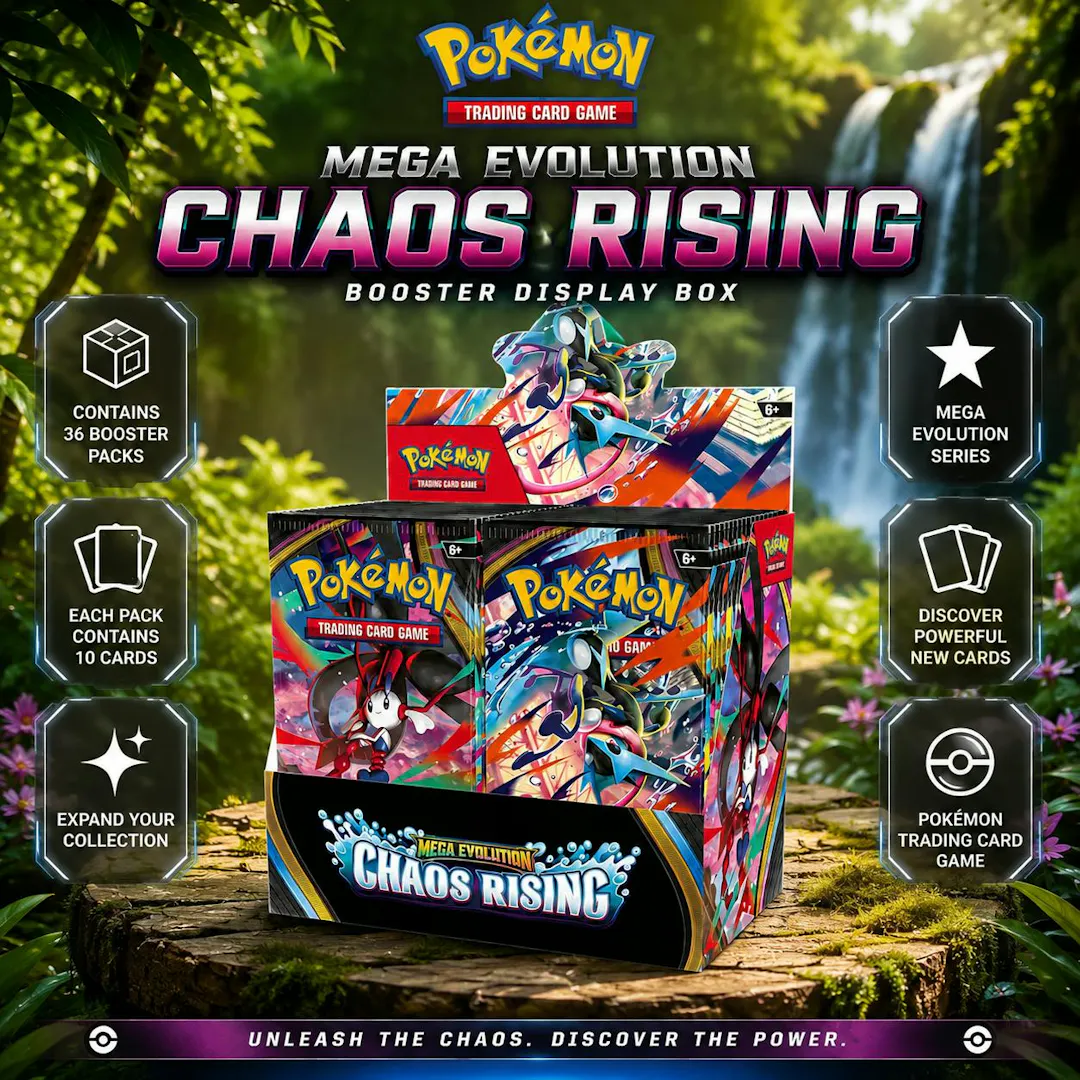 POKÉMON TCG: MEGA EVOLUTION-CHAOS RISING BOOSTER DISPLAY BOX (36 PACKS)
