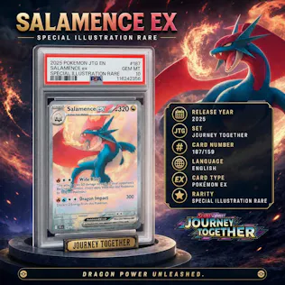 PSA 10 2025 POKEMON JTG EN-JOURNEY TOGETHER #187 SALAMENCE ex SIR