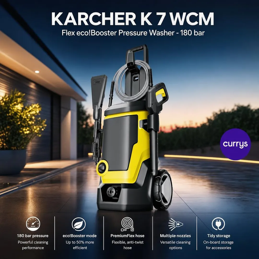 KARCHER K 7 WCM Flex eco!Booster Pressure Washer - 180 bar