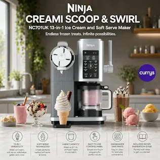 NINJA CREAMI SCOOP & SWIRL NC701UK 13-IN-1 ICE CREAM AND SOFT SERVE MAKER - SILVER - PARENT DAY 1 REBORN #6