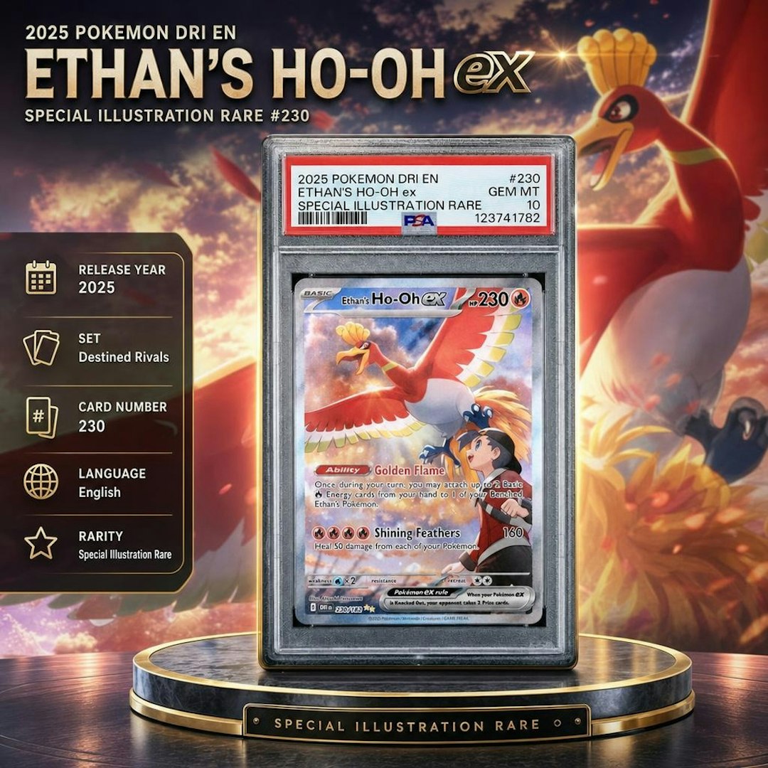 2025 POKEMON DRI EN-DESTINED RIVALS #230 ETHAN'S HO-OH ex SIR