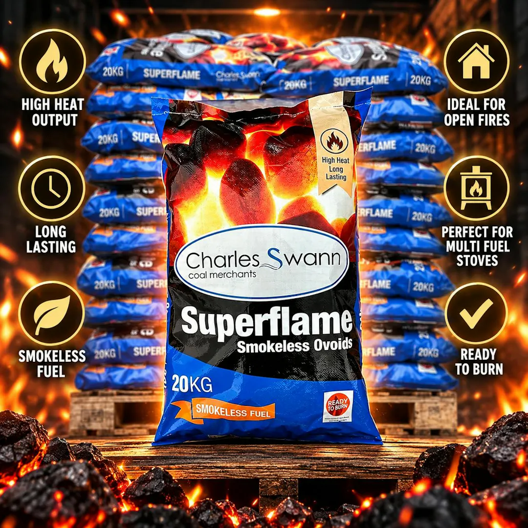 50 X 20KG SUPERFLAME SMOKELESS BRIQUETTES