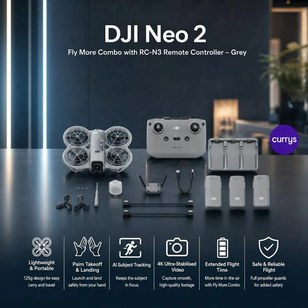DJI Neo 2 Fly More Combo with RC-N3 Remote Controller - Grey