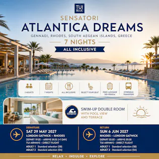 TUI BLUE SENSATORI RHODES SWIM-UP LUXURY ESCAPE 7 NIGHTS ALL INC