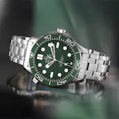 NEW OMEGA SEAMASTER DIVER 300 CO-AXIAL WATCH GREEN