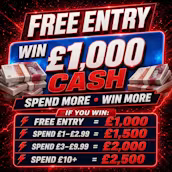 Robert Nelson - FREE ENTRY – £1,000 Cash – Spend More, Win More – UP TO £2,500