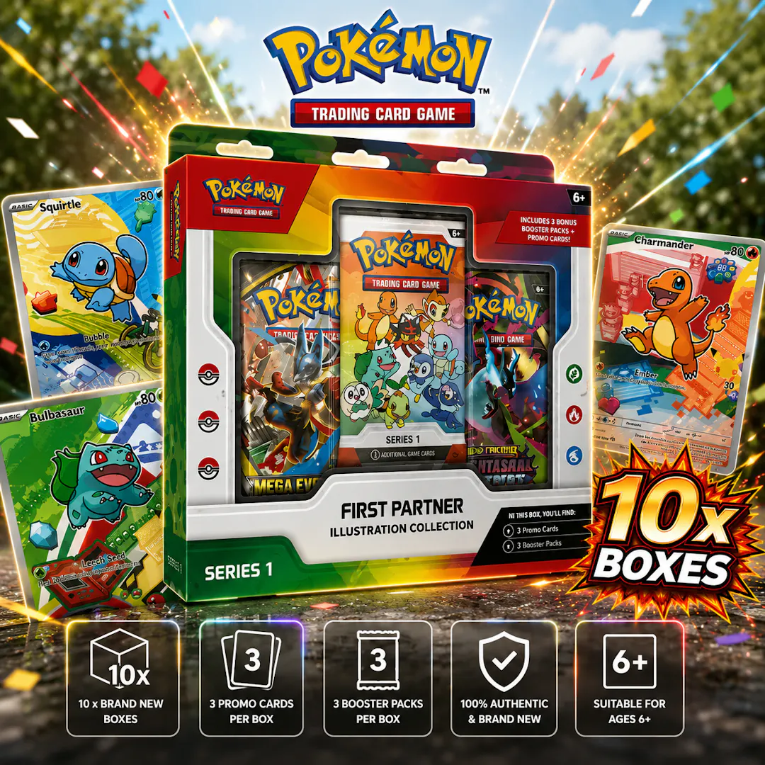 10 X BRAND NEW POKÉMON TCG: FIRST PARTNER ILLUSTRATION COLLECTION—SERIES 1 BOXES