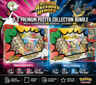 2 X ASCENDED HEROES PREMIUM POSTER COLLECTIONS – MEGA GARDEVOIR & LUCARIO PARENT DAY 3 #7