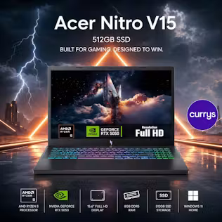 ACER NITRO V15 RTX 5050 165HZ GAMING LAPTOP – RYZEN 5, 16GB RAM & 512GB SSD