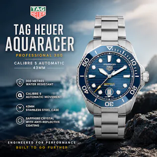 TAG HEUER AQUARACER PROFESSIONAL 300 CALIBRE 5 AUTOMATIC 43MM WATCH