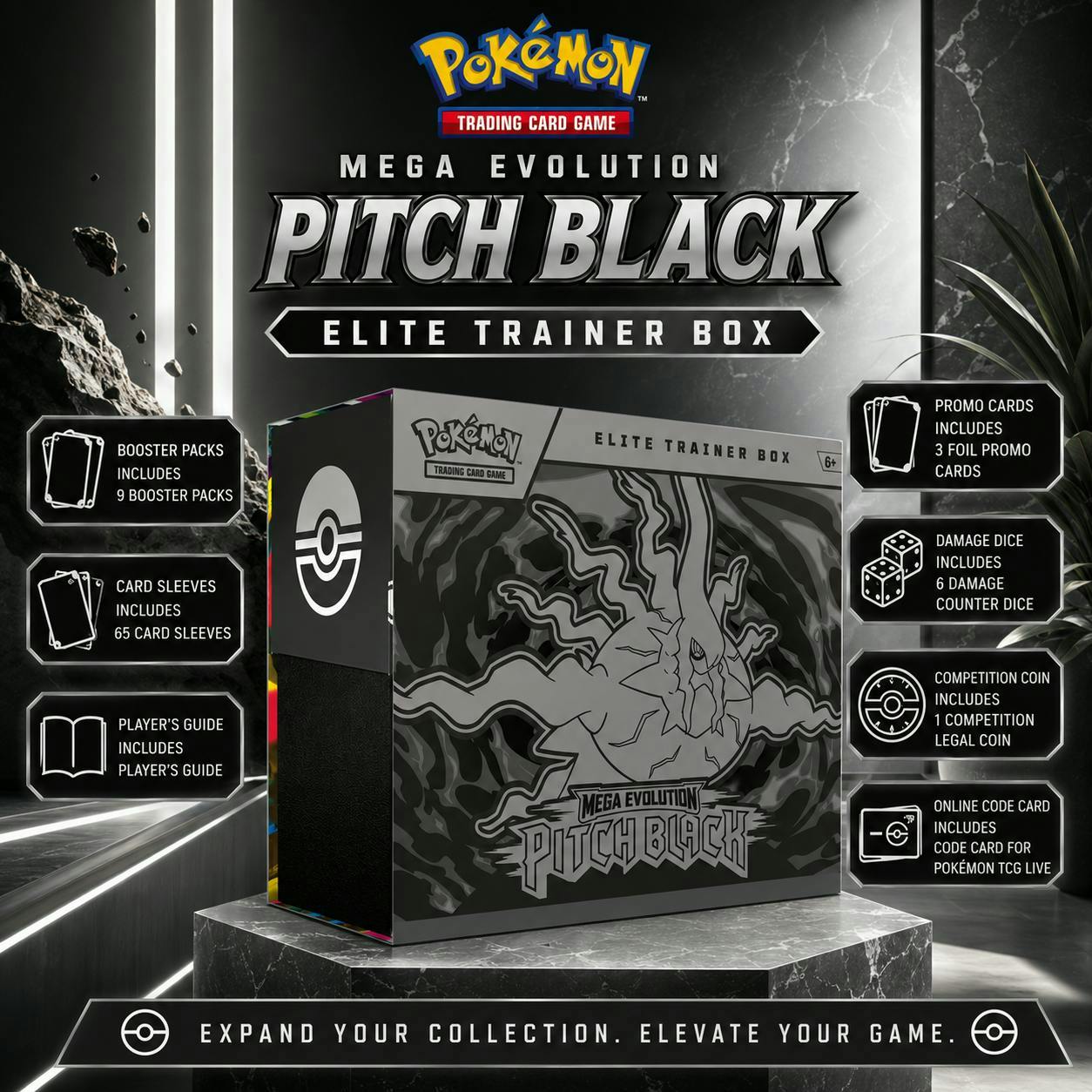 NEW POKÉMON MEGA EVOLUTION PITCH BLACK ELITE TRAINER BOX