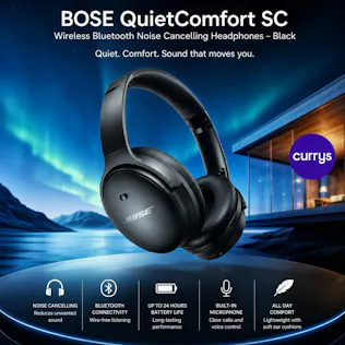 BOSE QUIETCOMFORT SC WIRELESS NOISE CANCELLING HEADPHONES – BLACK