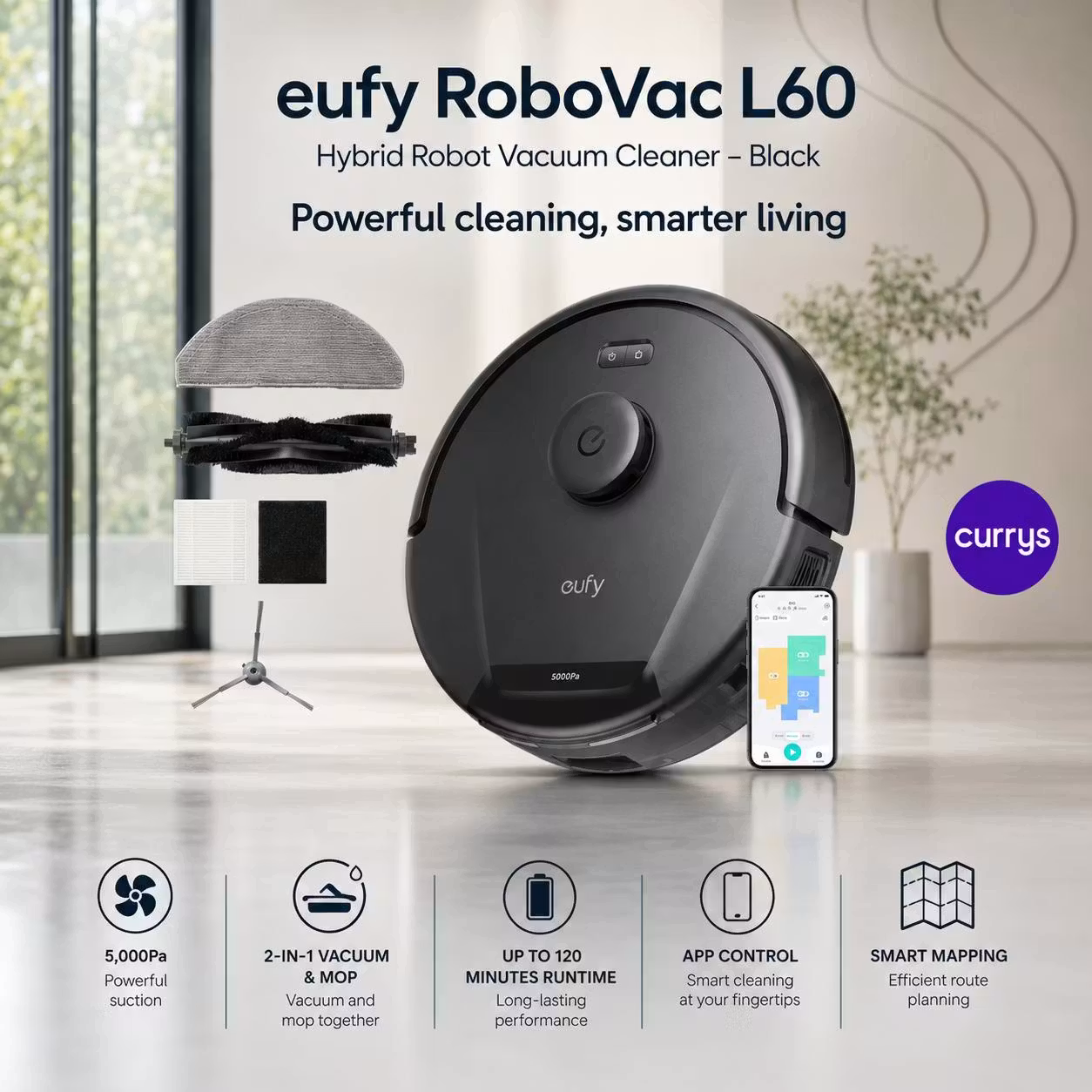 EUFY ROBOVAC L60 HYBRID ROBOT VACUUM CLEANER - BLACK