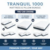 TRANQUIL 1000 MATTRESS & PILLOW BUNDLE - WINNERS CHOICE OF SIZE