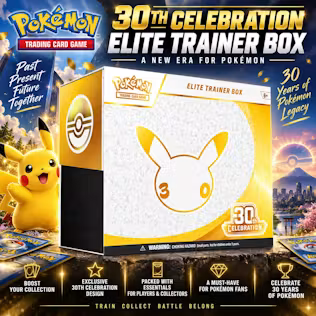 CLONE - BRAND NEW RELEASE POKÉMON TCG: 30TH CELEBRATION ELITE TRAINER BOX #2