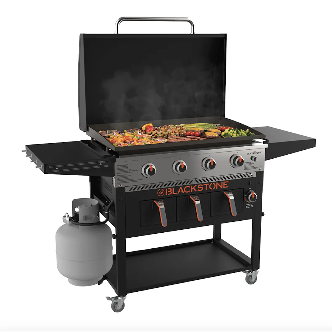 BLACKSTONE 36 INCH 4 BURNER GAS GRIDDLE BUILT IN AIR FRYERS