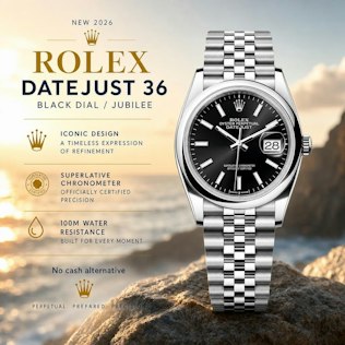 NEW 2026 ROLEX DATEJUST 36 BLACK / JUBILEE