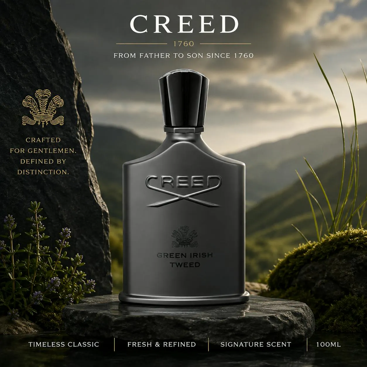 NEW CREED GREEN IRISH TWEED 100ML