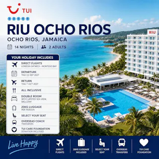 TUI ALL INCLUSIVE 14 NIGHTS 2 PEOPLE RIU OCHO RIOS, JAMAICA