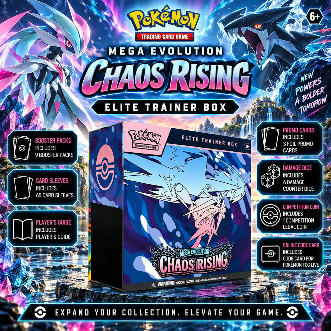 NEW POKEMON MEGA EVOLUTION CHAOS RISING ELITE TRAINER BOX