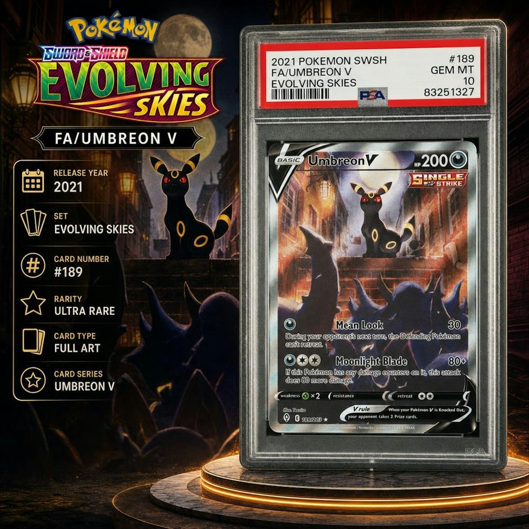 PSA 10 2021 POKEMON SWORD & SHIELD EVOLVING SKIES FA/UMBREON V