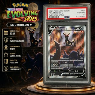 PSA 10 2021 POKEMON SWORD & SHIELD EVOLVING SKIES FA/UMBREON V