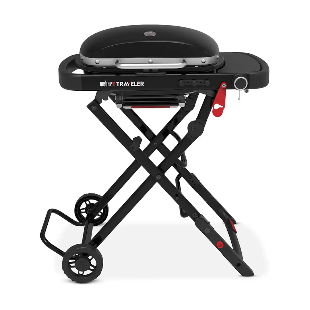 WEBER TRAVELER COMPACT PORTABLE GAS BBQ BUNDLE