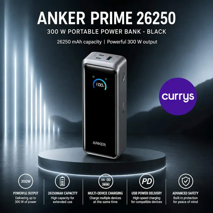 Win ANKER PRIME 26250 MAH 300 W PORTABLE POWER BANK - BLACK on Rev