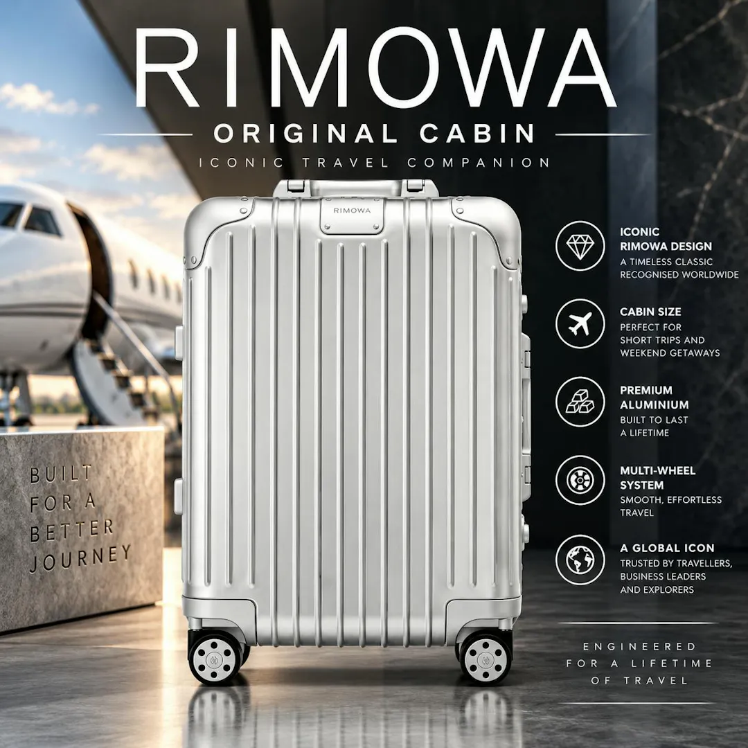 RIMOWA ORIGINAL CABIN – ICONIC ALUMINIUM LUXURY LUGGAGE