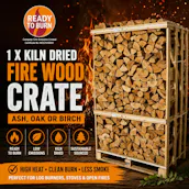 1 X KILN DRIED FIRE WOOD CRATE - ASH, OAK OR BIRCH