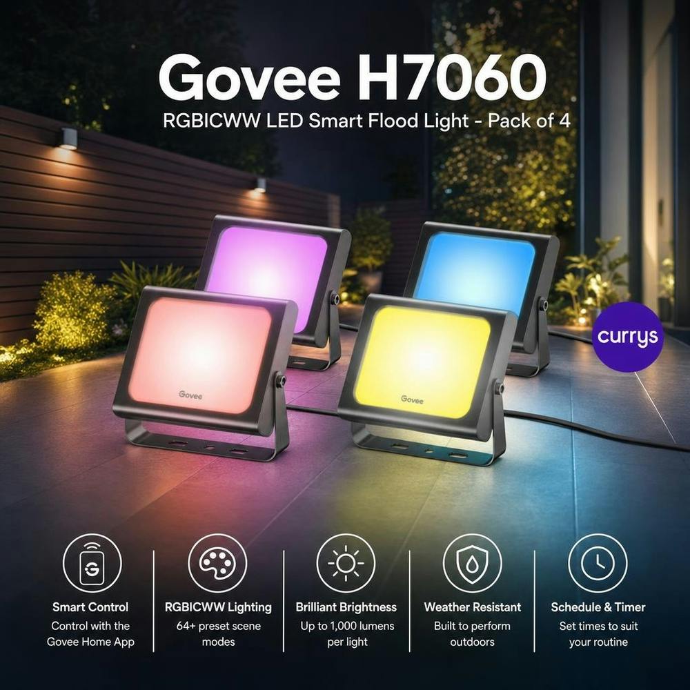 GOVEE H7060 RGBICWW LED Smart Flood Light - Pack of 4