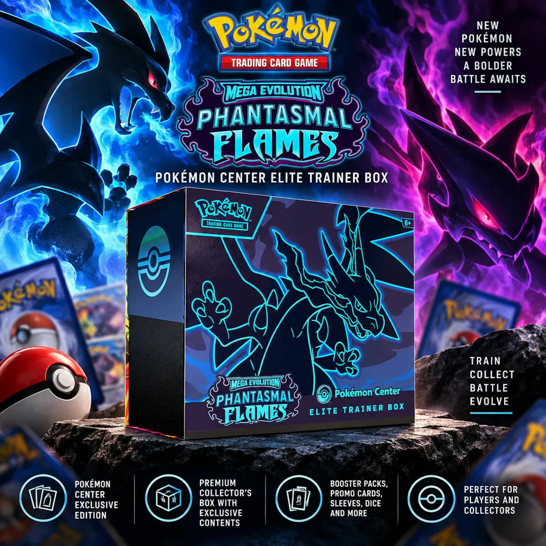 NEW SEALED PHANTASMAL FLAMES – POKÉMON CENTER ELITE TRAINER BOX