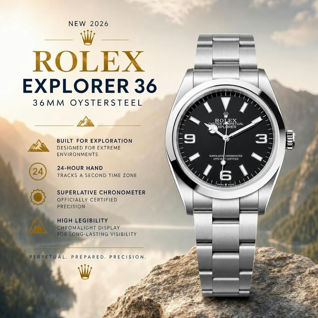 2026 ROLEX EXPLORER 36 – BLACK DIAL / OYSTER