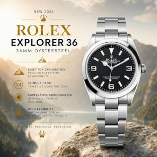 2026 ROLEX EXPLORER 36 – BLACK DIAL / OYSTER