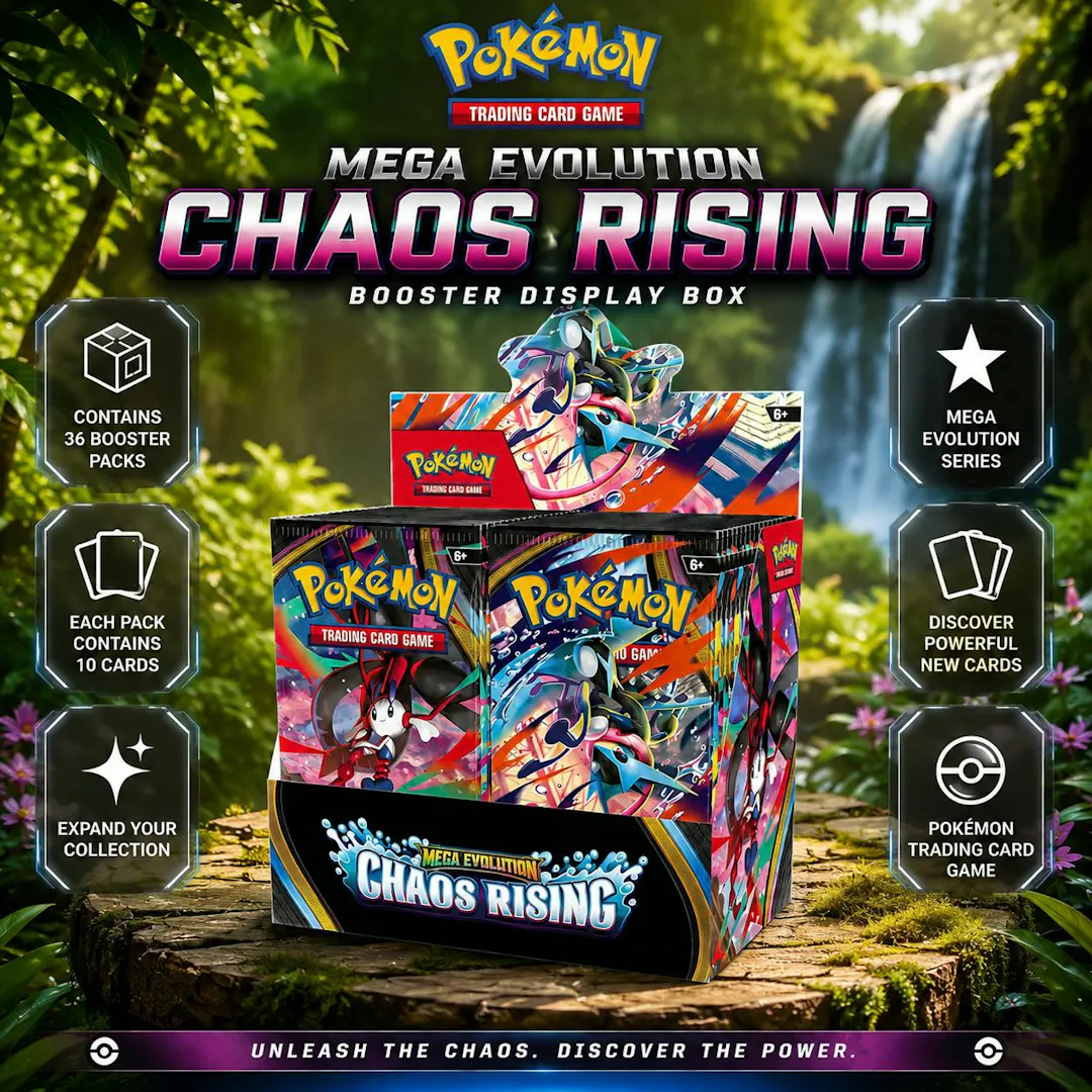 POKÉMON TCG: MEGA EVOLUTION-CHAOS RISING BOOSTER DISPLAY BOX (36 PACKS)