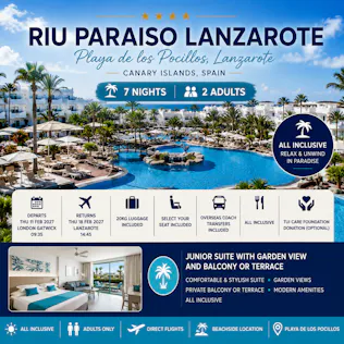 7 NIGHT LANZAROTE ALL INCLUSIVE HOLIDAY FOR TWO
