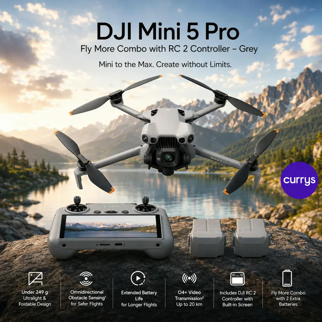DJI MINI 5 PRO DRONE FLY MORE COMBO + RC 2 CONTROLLER