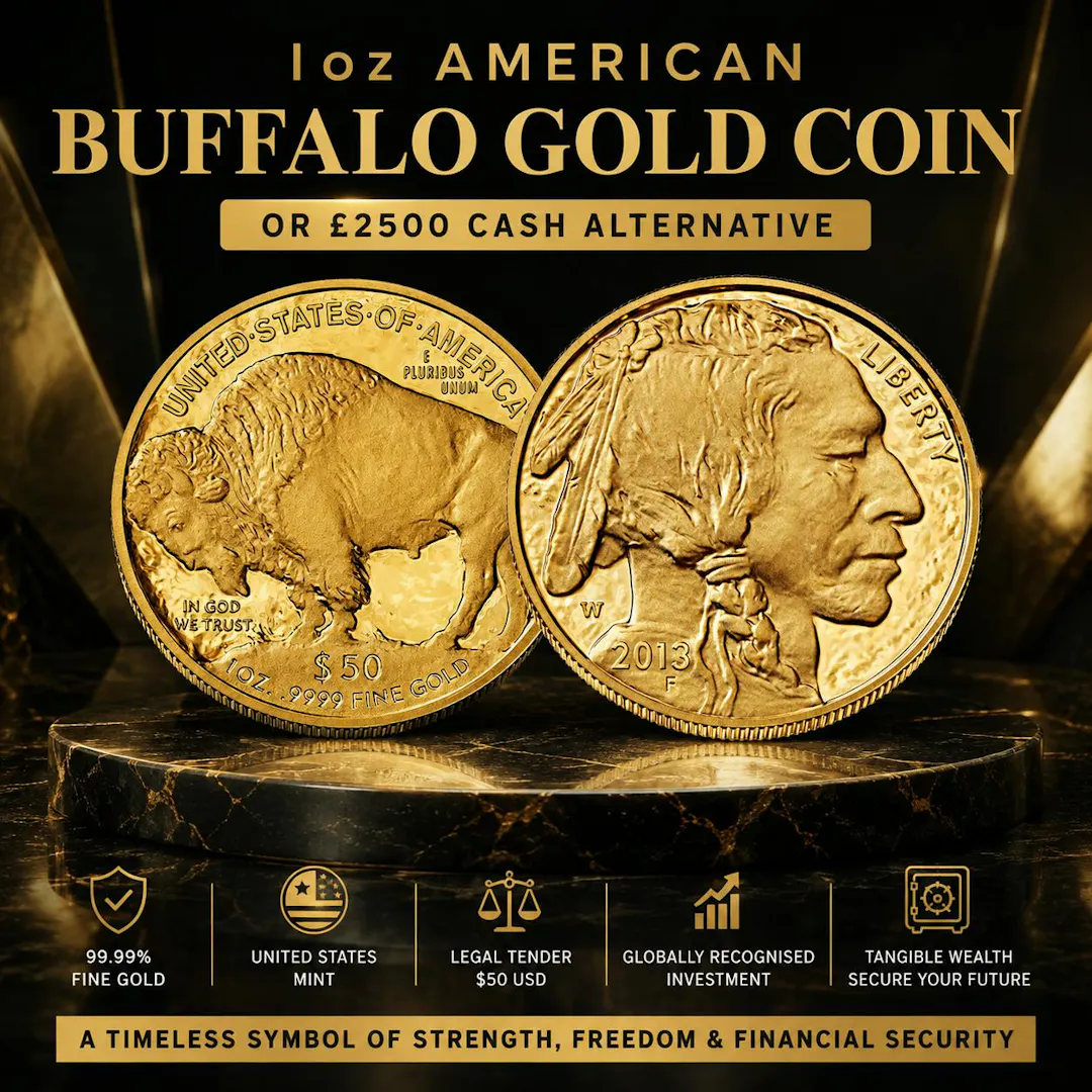 AMERICAN BUFFALO 1OZ FINE GOLD COIN OR £2500